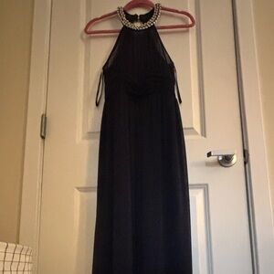 Navy Halter Maxi Dress
